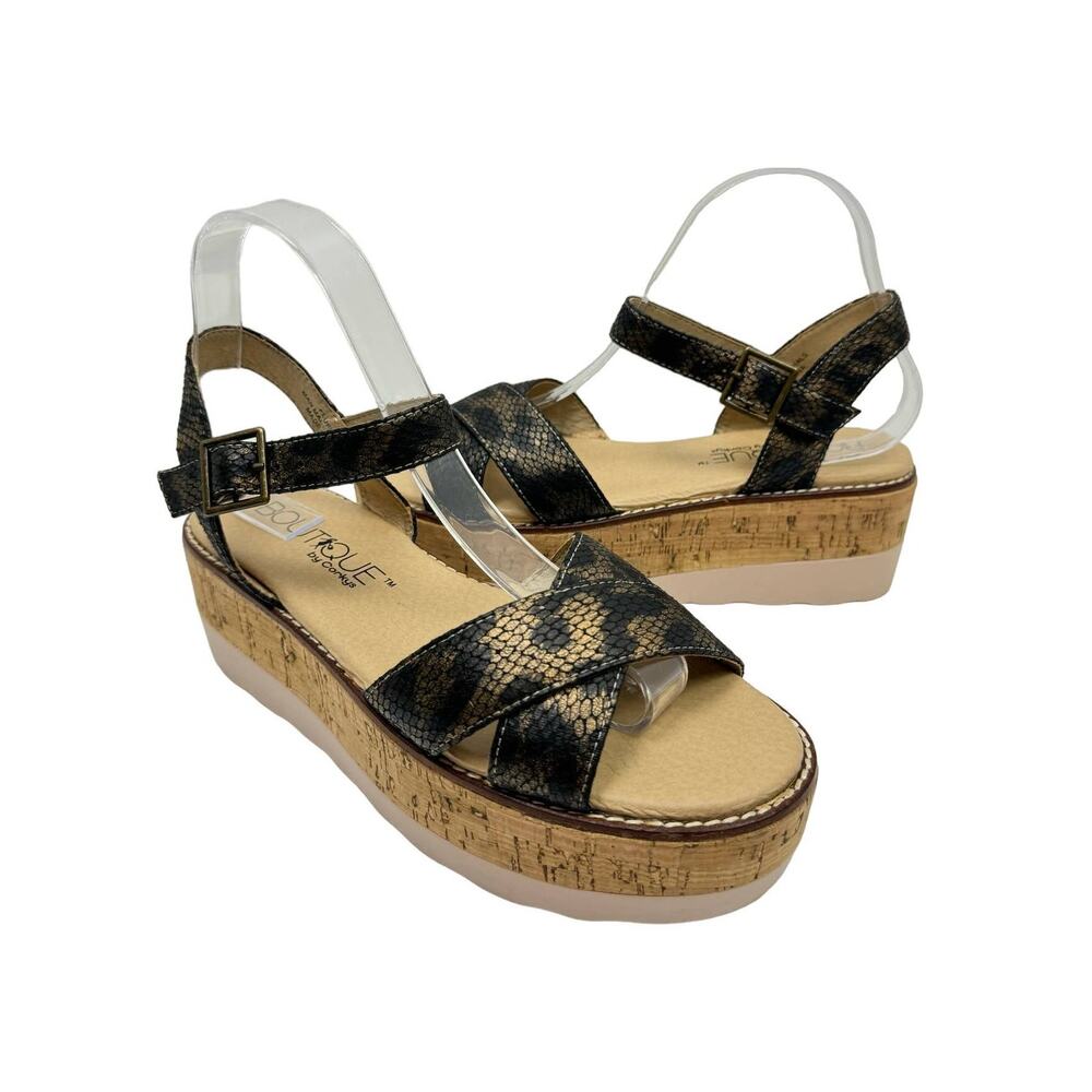 Boutique by Corky's | Fluffie Snakeskin Faux Vegan Leather Platform Sandals